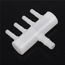2X Plastic 4 Way Aquarium Oxygen Tube Fitting Splitter Manifold Tap Valve