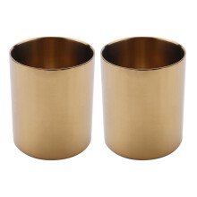 2X Gold Blumenvase Stifthalter Desktop Lagerbehaelter fuer Haus Buero - Zylinder