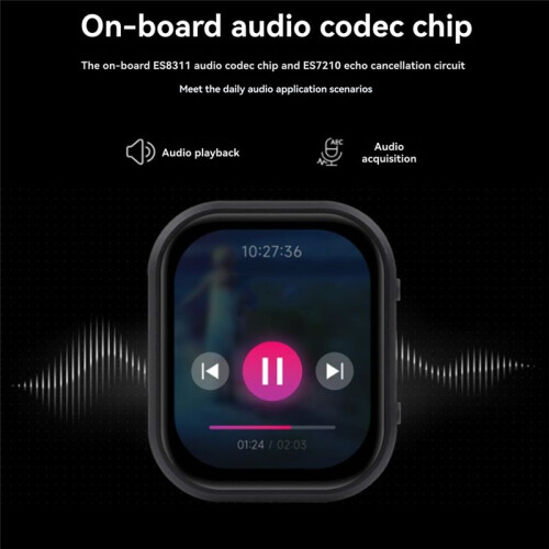 Waveshare Placa de Desenvolvimento ESP32 S3 com Tela Sensível Ao Toque AMOLED de 2,06 Polegadas e Bate-Papo Por Voz com IA Xiaozhi, Placa de 2