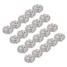 Crystal Rhinestone Button Flat Back Decoration DIY 15mm 20 Pcs Clear