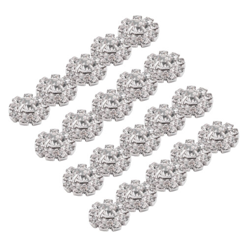 Crystal Rhinestone Button Flat Back Decoration DIY 15mm 20 Pcs Clear 1