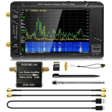 ZS-407 TinySA Ultra Handheld Spectrum Analyzer 4 Inch 100KHz to 7.3GHz Signal Generator with ZK06-BM LNA Amplifier