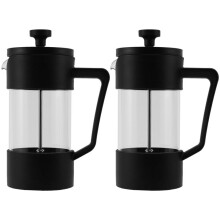 2X French Press Coffee & Tea Maker, Thickened Borosilicate Glass Coffee Press Rust-Free and Dishwasher Safe,Black