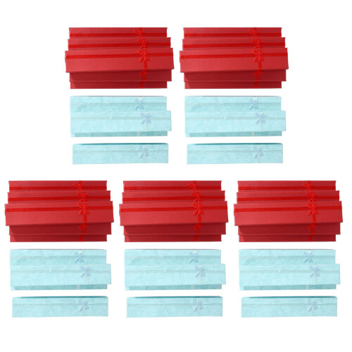 50 x Elegant Luxury Gift Boxes Long Rectangular for Jewelry Presentation Necklaces