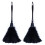 2Pc Fashion Turkey Feather Duster with Black Plastic Handle Cleaning Tool(Black)35cm 1