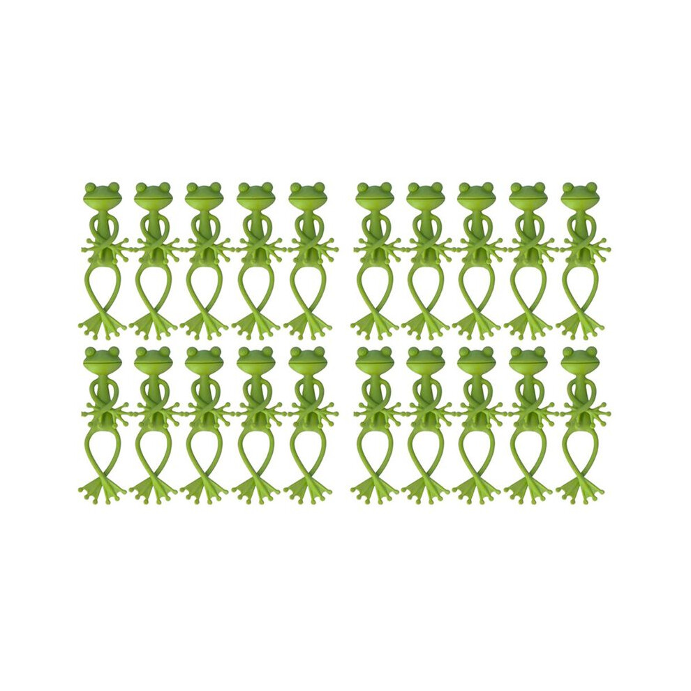 Semoic 20 Pcs Frog Plant Stand, Green Frog Plant Supports, Plant Frog Holder, Cute Support For Small Potted Plants & Succulents