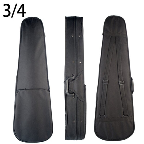 2X Violin Case 3/4 Size Professional Triangular Shape Violin Hard Case -Silver Inside Violin Parts New 2