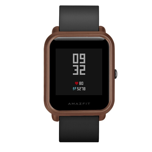 Watch Protective Case Compatible for  Huami  Bip Youth, PC Material Case+Screen Protector Brown 2