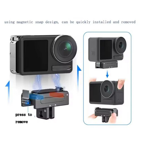 Magnetic Quick Release Converter Base with 1/4 Inch Thread Hole & for  Adapter for  OSMO Action 5PRO/4/3 2