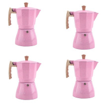 4X Latté Cafetière à Moka Italien Espresso Moka Cafeteira Pot de Percolateur Cuisinière Machine à Café 300 Ml Rose