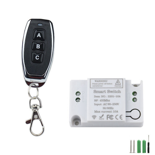 Lighting Remote Control  AC 220V Receiver and Wireless Remote Control Transmitter for Led Bulb Control /Off,C