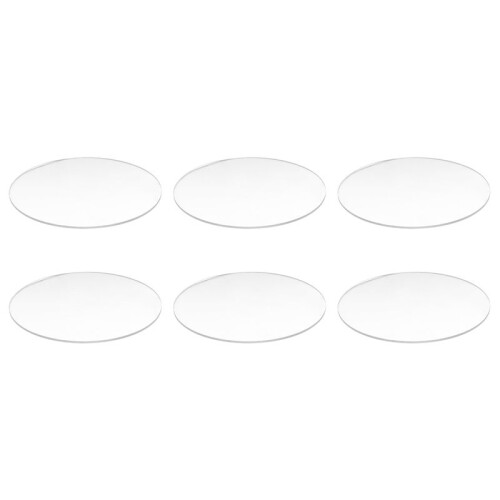 6X Transparent 3mm Thick Mirror Acrylic Round Disc Diameter:70mm