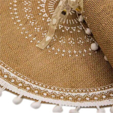 Round Placemats Set of 16,Boho Woven Jute Table Mats with Pompom Tassel for Dining Room Kitchen Table Decor(White )