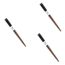 3 Pairs Japanese Natural Wood Chopsticks Value Pack Cooking Tableware Theaceae Black