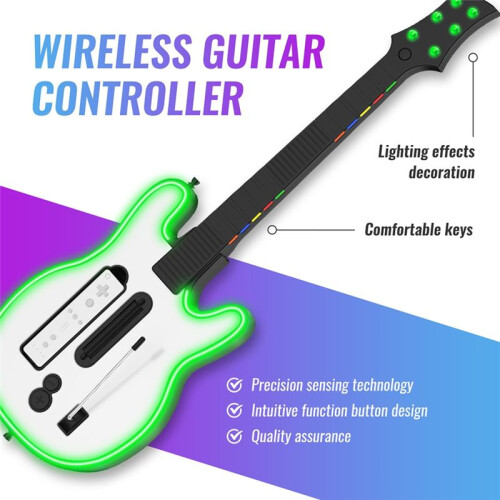 Wireless Guitar Controller for  RGB Gaming Controller Guitar Gamepad for  Guitar Hero Rock Band Game 2