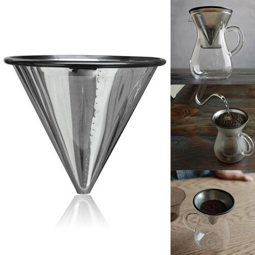 2X Permanent Coffee Filter Coffee Filter Permanent Filter Gold Filter Metal Strainer Stainless Steel 1