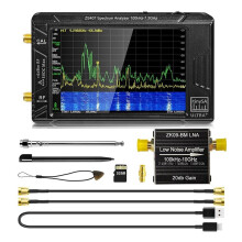 ZS-407 TinySA Ultra Handheld Spectrum Analyzer 4 Inch 100KHz to 7.3GHz Signal Generator with ZK09-BM LNA Amplifier
