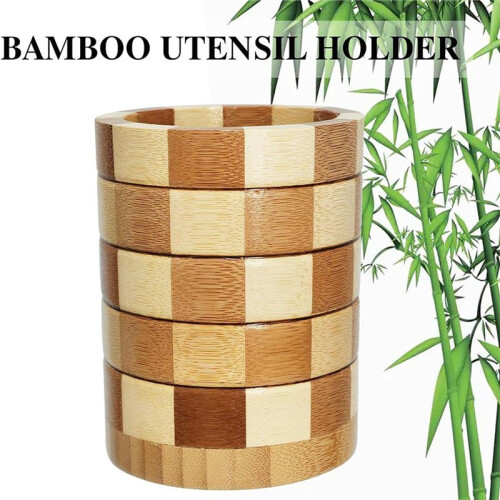 4X Bamboo Silverware Holder, Silverware Organizer, Utensil Holder for Kitchen Countertop 2