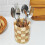 4X Bamboo Silverware Holder, Silverware Organizer, Utensil Holder for Kitchen Countertop 6