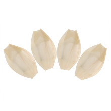 250X Fingerfood - Schalen,"Schiffchen" Biologisch Abbaubar Holz 11 cm x 6,5 cm