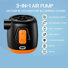 Portable Air Pump 3600mAh Rechargeable Pump Inflator/Deflator Tiny Air Pump for Light Pool FloatsAir Mattress
