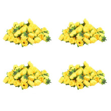 Yellow Fabric Silk Artificial Rose Flower Heads for Decoration Pack of 200pcs