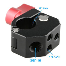Adattatore per Morsetto A Barra Singola 15 mm con Foro Filettato 1/4 di Pollice-20 3/8 di Pollice-16 per Sistema di Guide 15 mm per Spalla Della