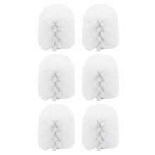 Accesorios de Baño de Repuesto de Repuesto Cepillos de Limpieza de Inodoro de Plástico Liso Porta Cabezales  (6X Cabezas Blancas)