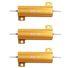 3X Gold Tone Screw Tab Wirewound Aluminium Resistor 1 Ohm 5% 50 Watt