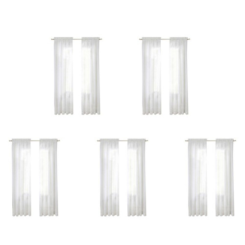 Window White Sheer Curtains 90 Inches Long 10 Panels Sheer White Curtains Clear Curtains Basic Rod Pocket Panel 1