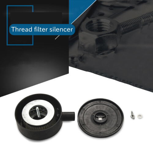 1/2" PT Male Thread Black Plastic 10cm Dia Filter Silencer for Air Compressor 2