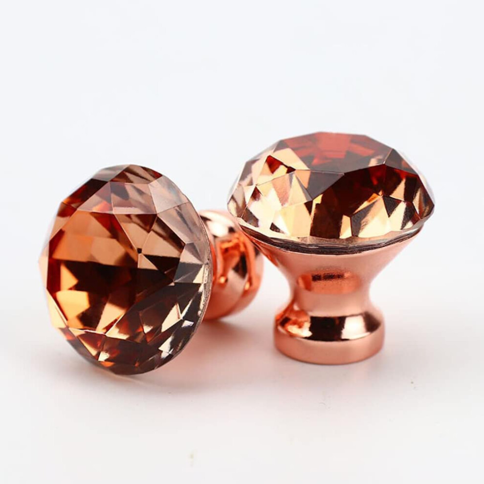 30Mm Rose Gold Crystal Cabinet Knob And Drawer Handle Zinc Alloy Single Hole Easy Install 9771547396987