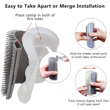 Extended (6.1Inch) 6 Pack Cat Self Groomer for Indoor Cats Cat Face Scratchers Wall Corner Self Grooming Cat Brush
