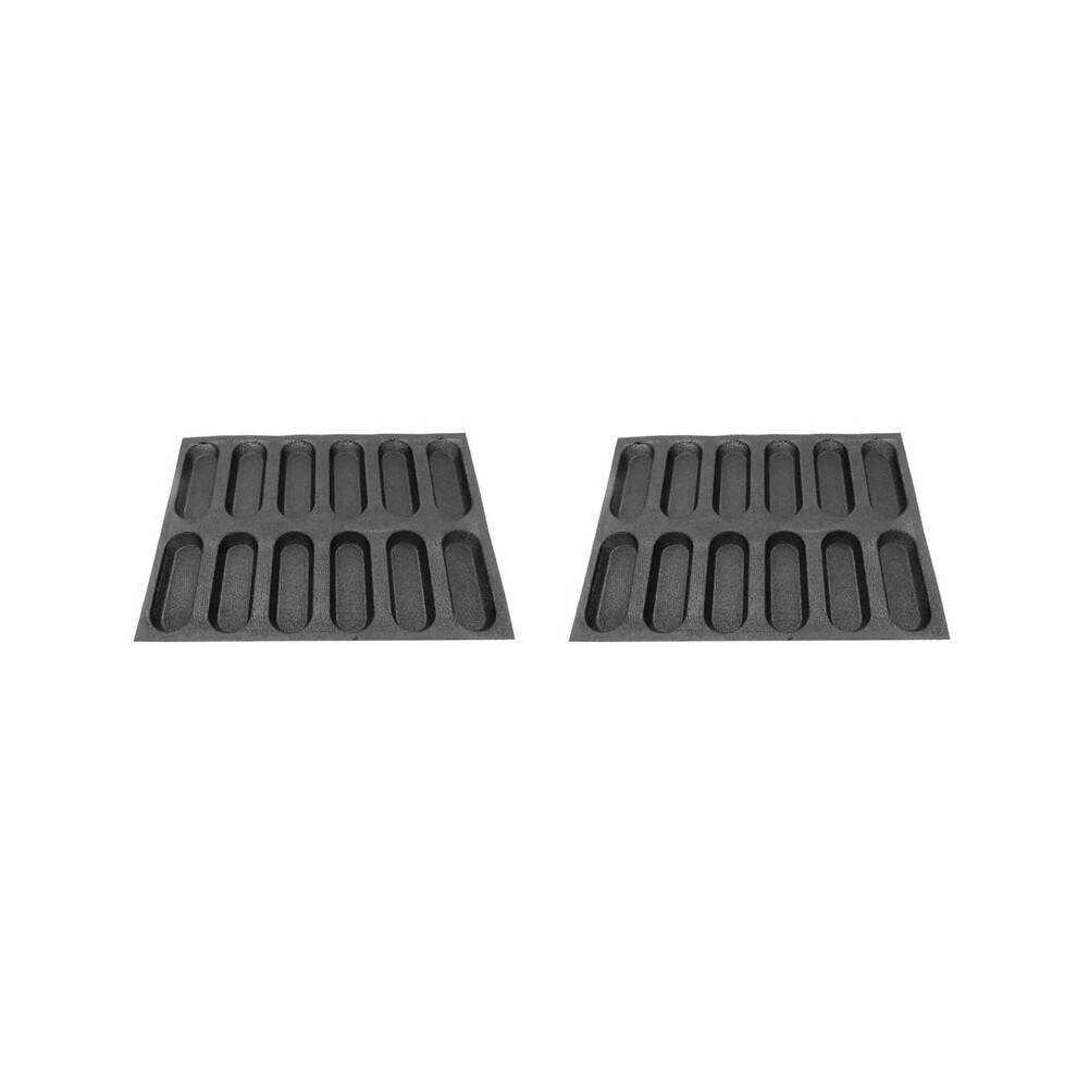 Semoic 2X 12 Holes Silicone Baguette Pan-Non-Stick Perforated French Bread Pan Forms,Hot Dog Molds