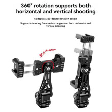 Phone Holder Cold Shoe Mount 360 Rotatable 1/4 Hole Vertical Shooting for for Android DSLR Clamp