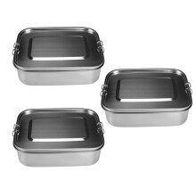 3X Bento Box Lunch Container,3-Compartment Bento Lunch Box for Sandwich and Two Sides,1400 Ml Food Container