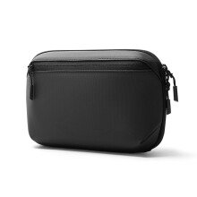 Waterproof Tech Pouch Multi-Layer Organizer Case Portable Gadget Bag for Travel Data Cable and USB Charger Storage Black