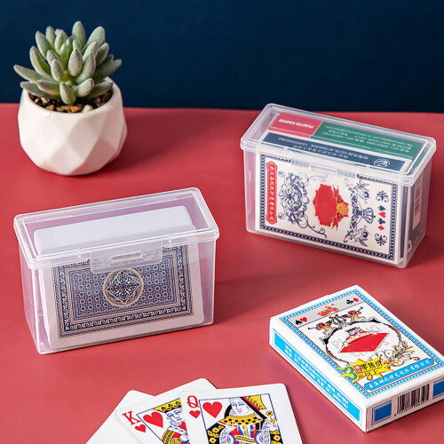 Trading Card Storage Box Clear Playing Card Case with Secure Snap Closure and Stackable Design 2