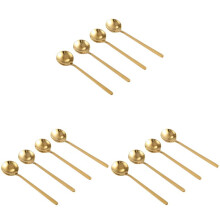 12 Pezzi / Set Forma Rotonda Cucchiaio da Caffe' in Acciaio Inox  Cucchiaini da Dessert Cucchiaio da Dessert Gelato Zuppa Cucchiaio Accessori da