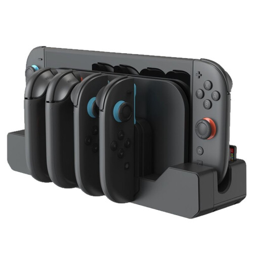 For  Joy Con Charging Station with Magnetic Fixation 4 Controllers Simultaneous Charge Game Card Storage LED 2