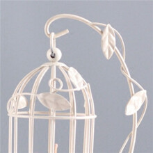 2X Metal Candle Holder Hollow Out Bird Cage Vintage Hanging Candlestick Lantern for Home Wedding Centerpiece A