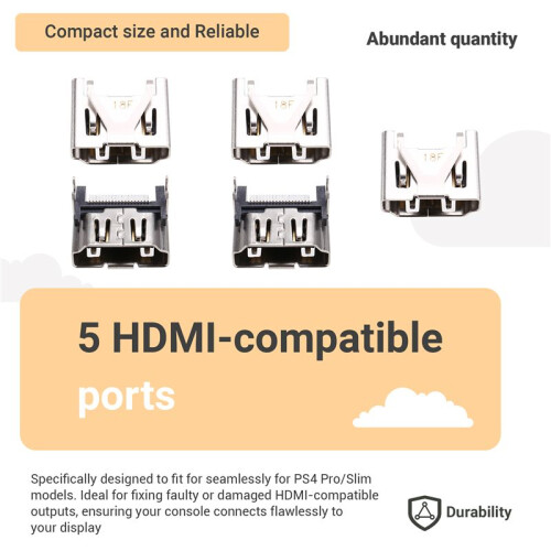 -Compatible Port Replacement Kit for PS4 Pro/Slim Console Interface Socket Repair Accessory for System Maintenance 1