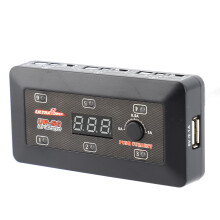 UP-S6 6-Channel 3.7V LiPo/LiHV Charger with USB Port, Compact 100x50x22mm
