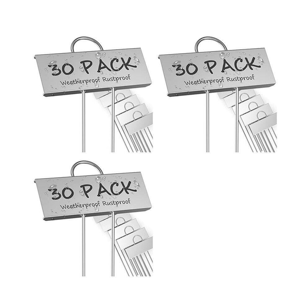 Semoic 90-Pack Metal Plant Labels Garden Markers Reusable Nursery Tags For Vegetables Herb Flower Seed Greenhouse