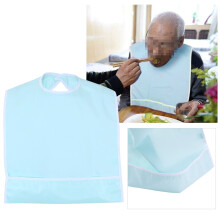 Light Green Waterproof Adult Bib Elderly Mealtime Clothes & Clothing Shield