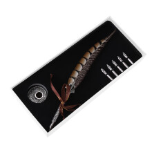 Vintage Feather Quill Dip Pen Set with Gift Box – 9.8inch, Durable & Elegant