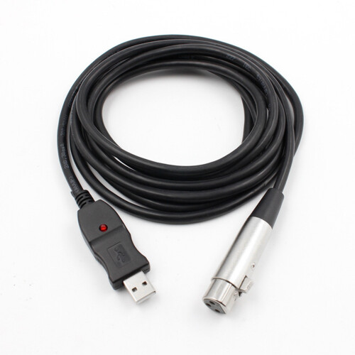 2X  USB Stecker Auf XLR Buchse Mikrofon USB MIC Link Kabel Neu 1