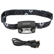 LED Headlamp Ultra Bright Rechargeable Adjustable Angle for Running Fishing Black 56x35mm