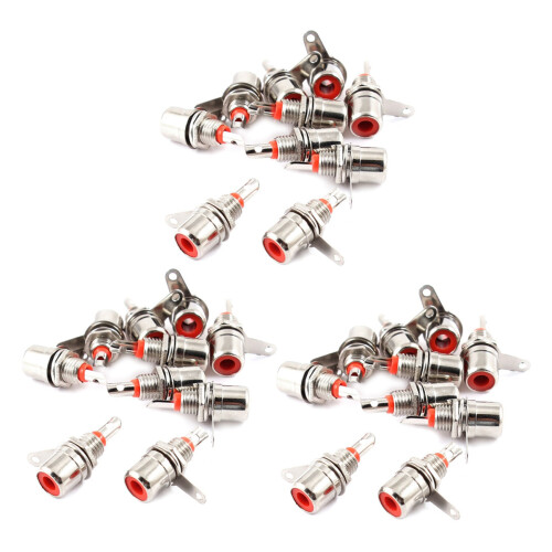 RCA Phono Chassis Panel Mount RCA Female Connector Socket 30 Pcs