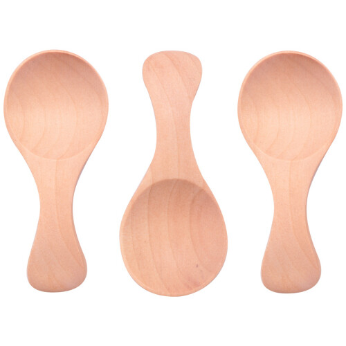 32Pcs Small Wooden Salt Spoon Solid Wood Condiments Spoon Handmade Honey Teaspoon 2